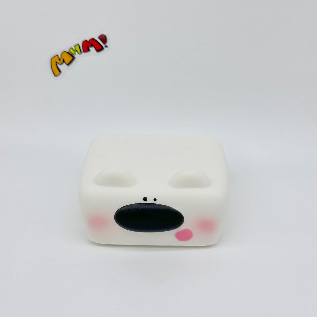 Kawaii Dog Squishy: Tofu Dog -- Controller -- Headphone Case! - squishy stress relief toy detail shot
