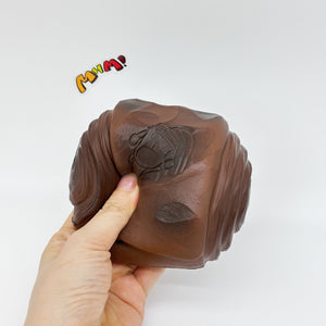 Cute Dirty Bun Slow Rise Squishy Toy - slow rising squeeze toy side angle view