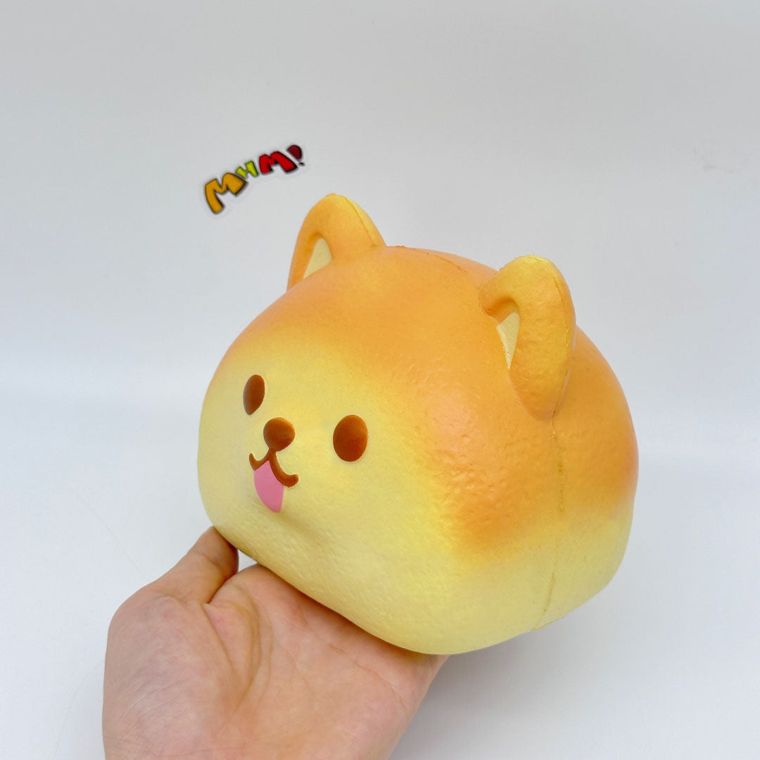 Ultra-Soft Shiba Toast Squishy Slow Rise & Irresistibly Cute! - soft slow rise fidget toy front view