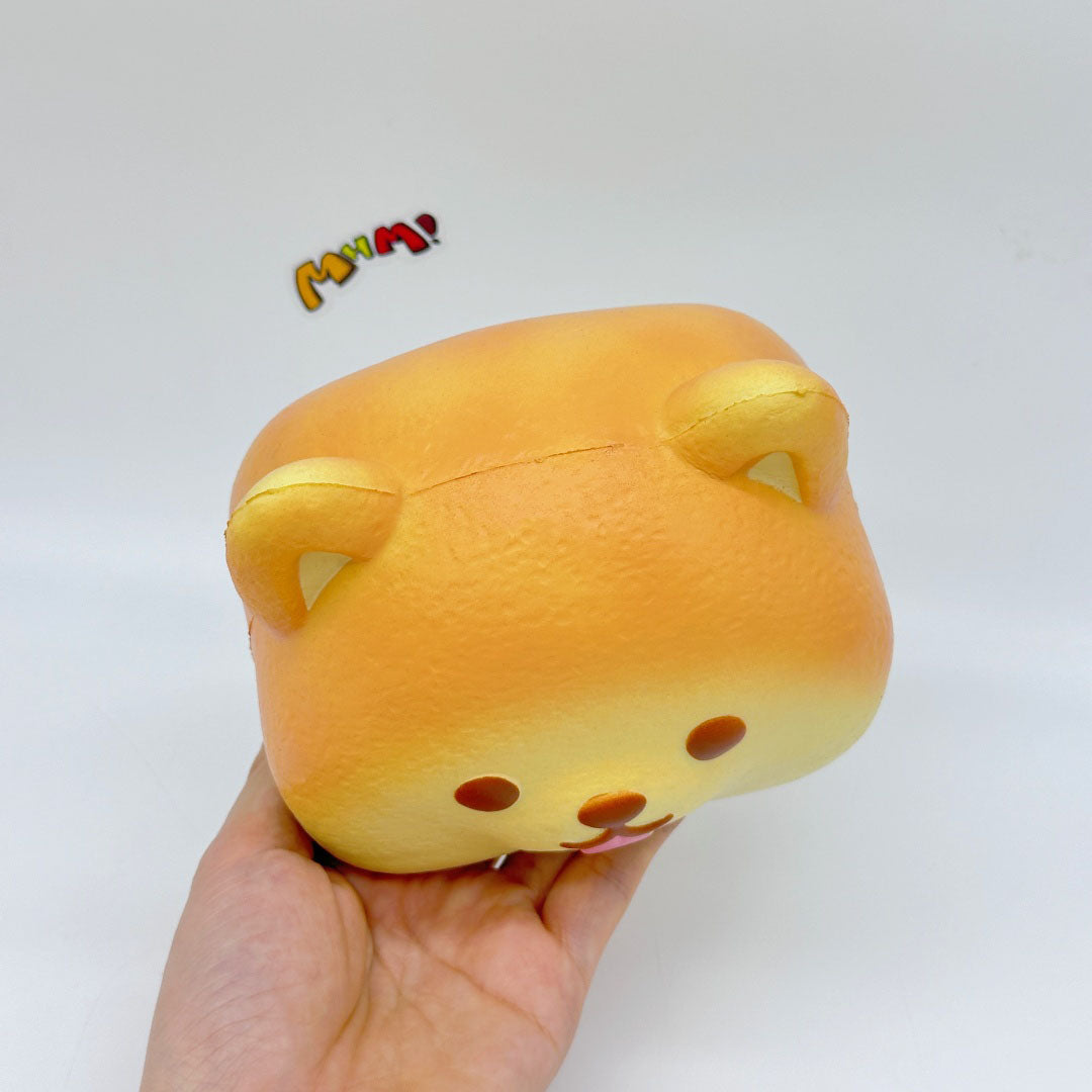Ultra-Soft Shiba Toast Squishy Slow Rise & Irresistibly Cute! - squishy toy size reference with hand