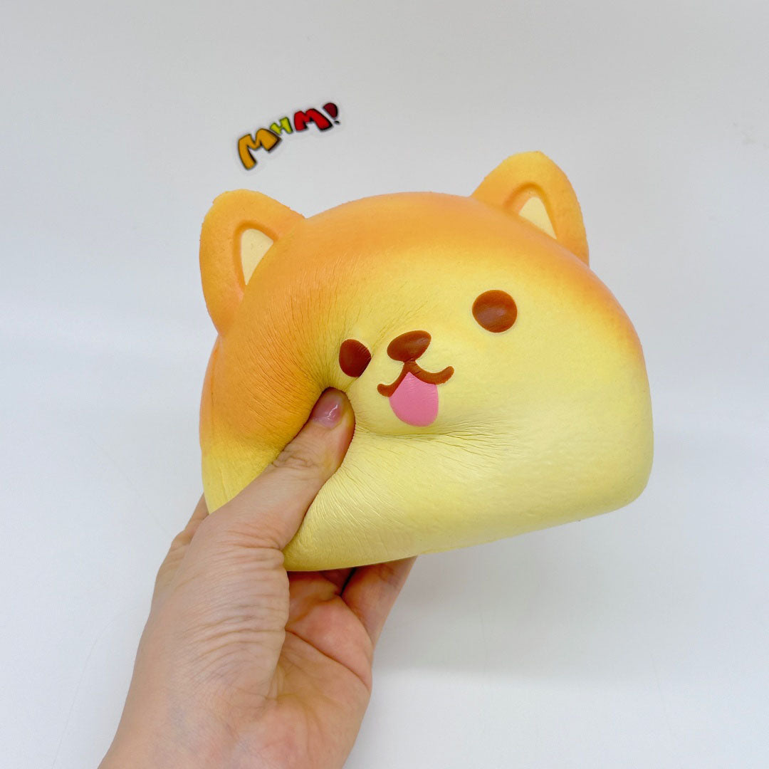 Ultra-Soft Shiba Toast Squishy Slow Rise & Irresistibly Cute! - squishy stress relief toy detail shot