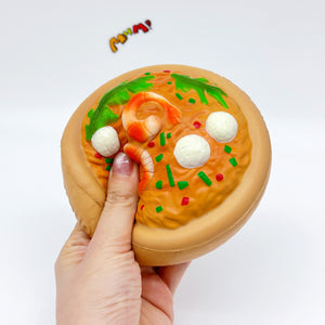 Cute Seafood Noodle Bowl Slow Rise Squishy Toy - squishy toy size reference with hand