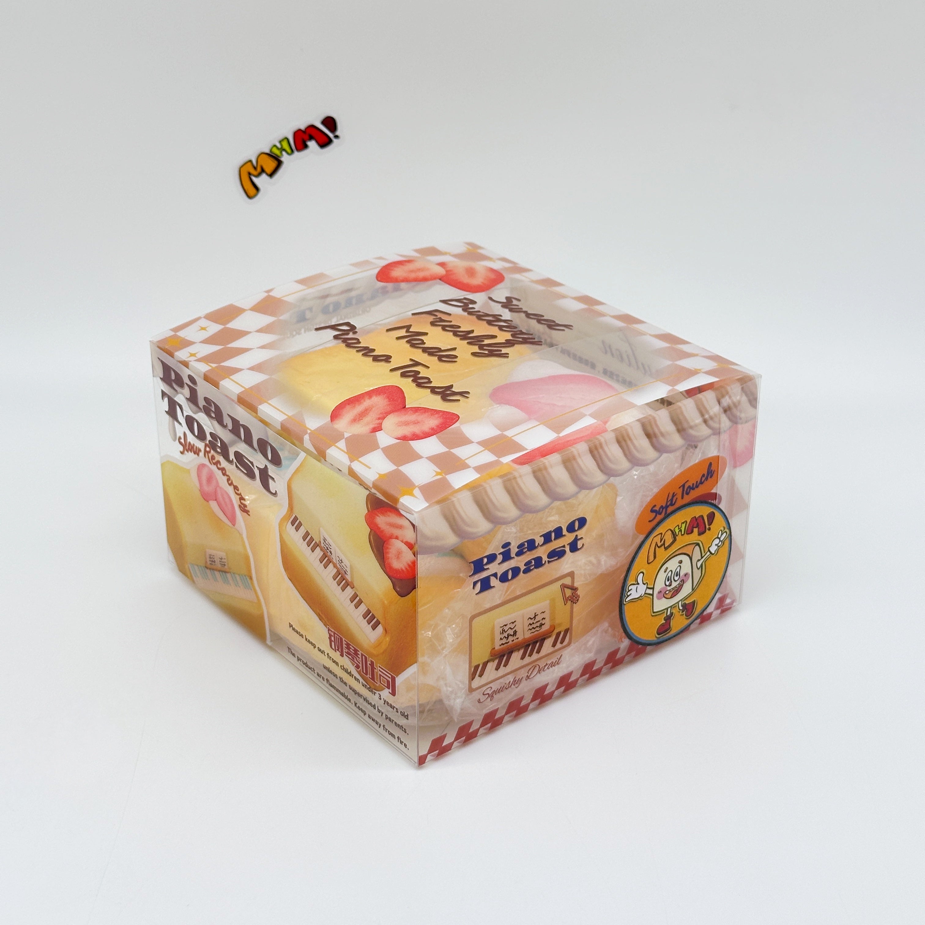 Cute Piano Bread Stress Relief Squishy - squishy toy size reference with hand