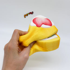 Cute Piano Bread Stress Relief Squishy - slow rise fidget toy texture close up