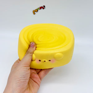 Cute Rolled Egg Stress Relief Squishy - slow rise fidget toy texture close up