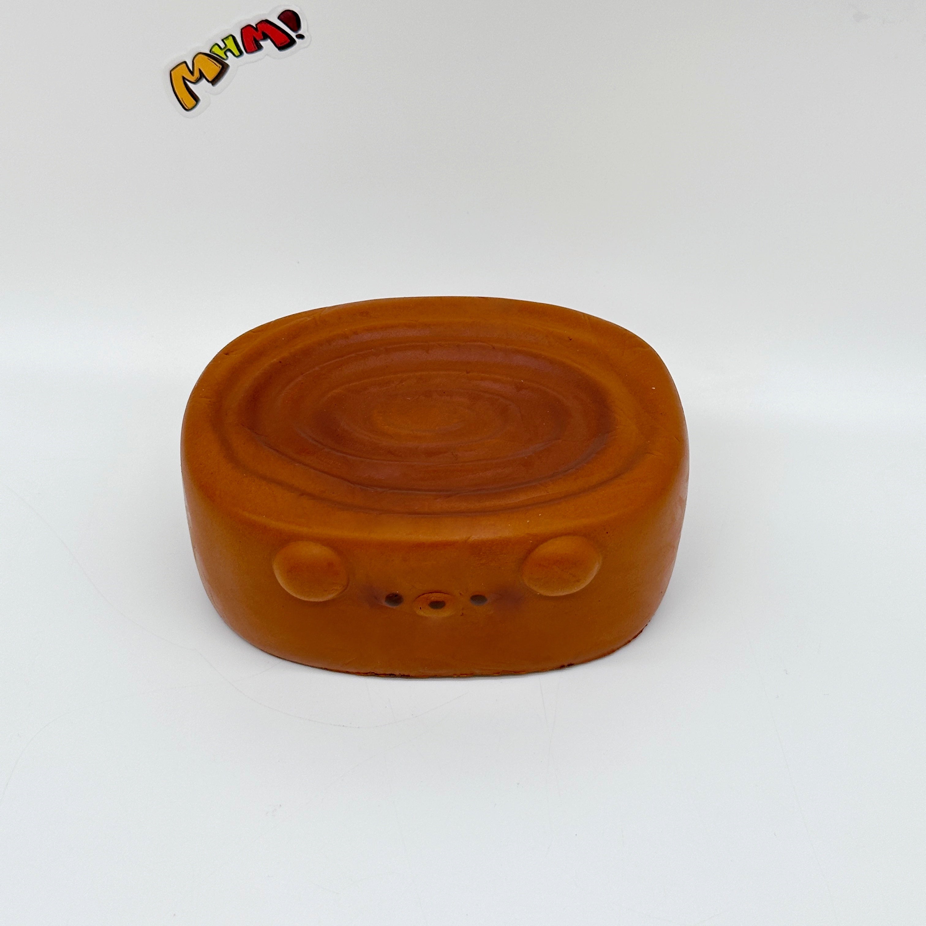 Cute Rolled Egg Stress Relief Squishy - slow rising squeeze toy side angle view