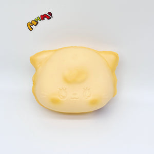 Cat Egg Waffle Slow Rise Squishy Toy - slow rising squeeze toy side angle view