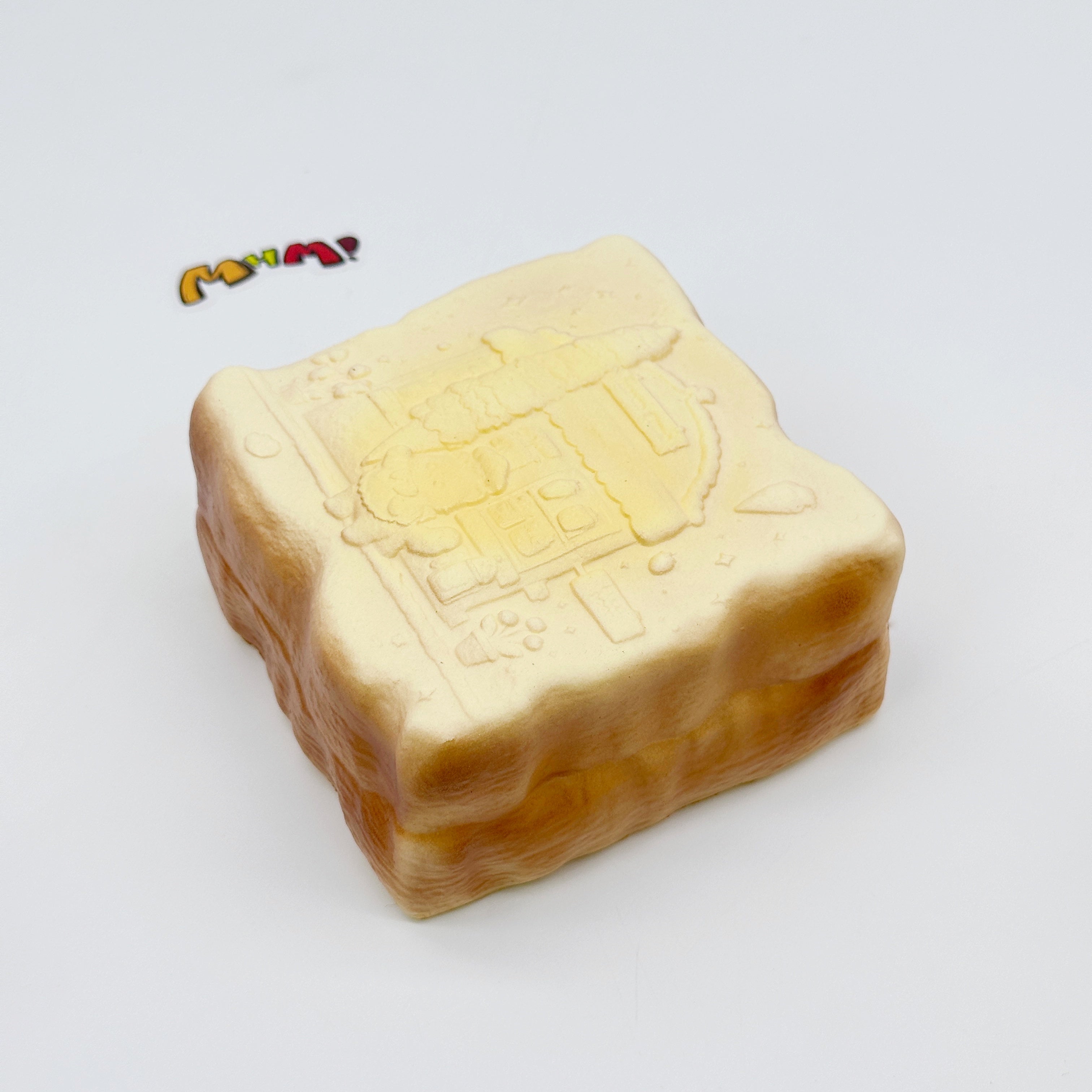 Slow Rise Cute Embossed Toast Squishy Squeeze Away Stress - soft slow rise fidget toy front view