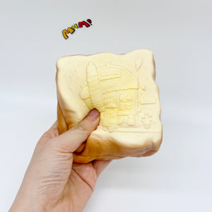 Slow Rise Cute Embossed Toast Squishy Squeeze Away Stress - slow rise fidget toy texture close up