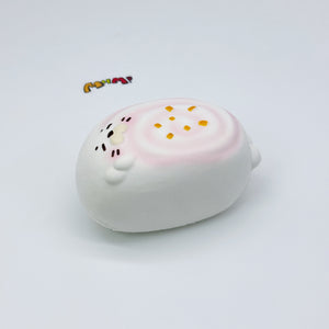 Sleepy Seal Squishy | Cute Pink Swirl Cream Slow Rising Stress Re - squishy stress relief toy detail shot