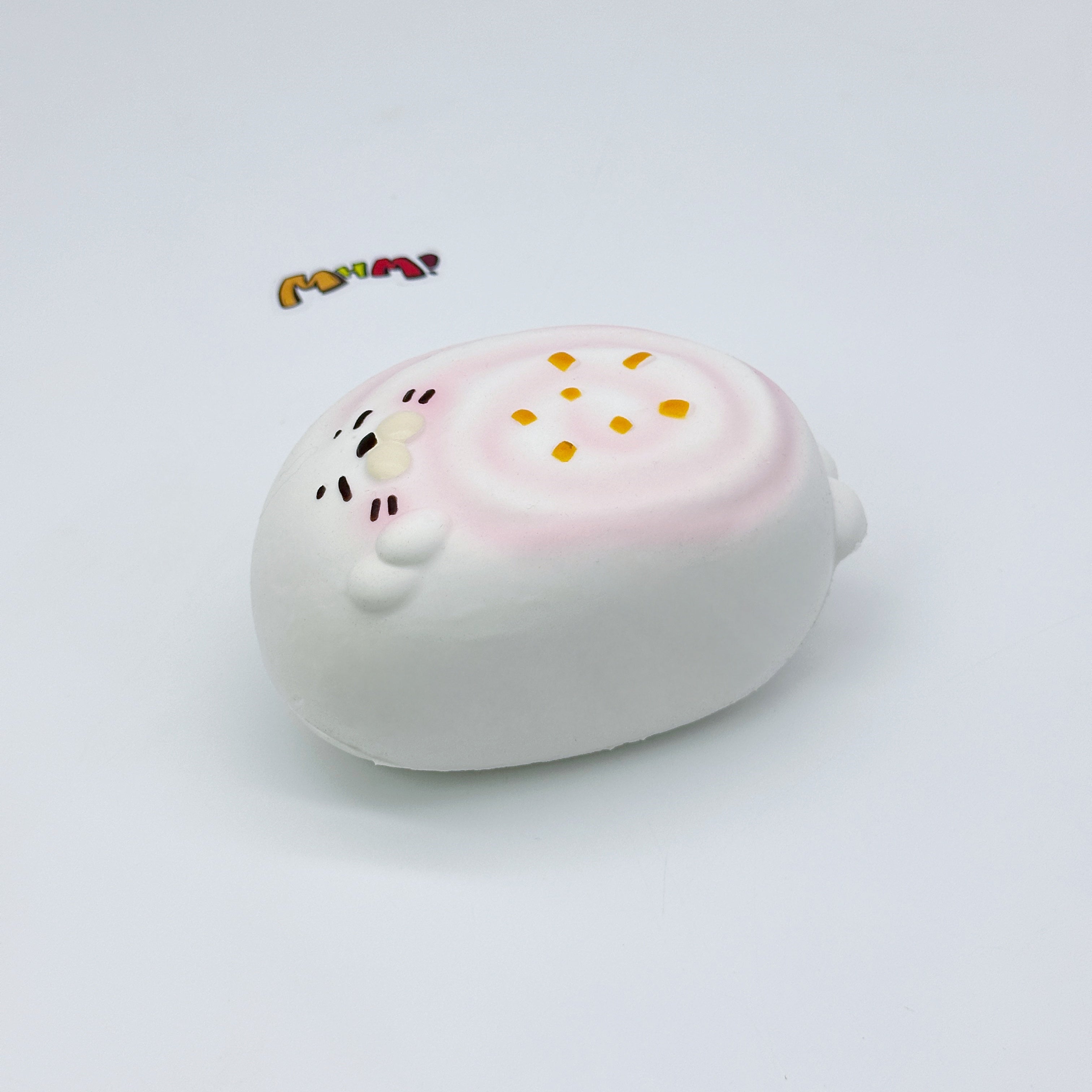 Sleepy Seal Squishy | Cute Pink Swirl Cream Slow Rising Stress Re - squishy stress relief toy detail shot