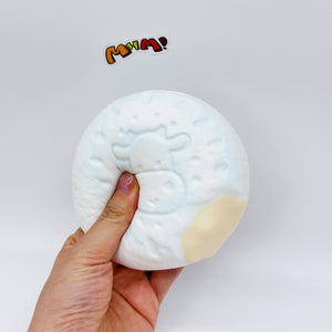 Milk Cookie Squishy | Cute Cow Print Milk Biscuit Slow Rising Str - squishy toy size reference with hand