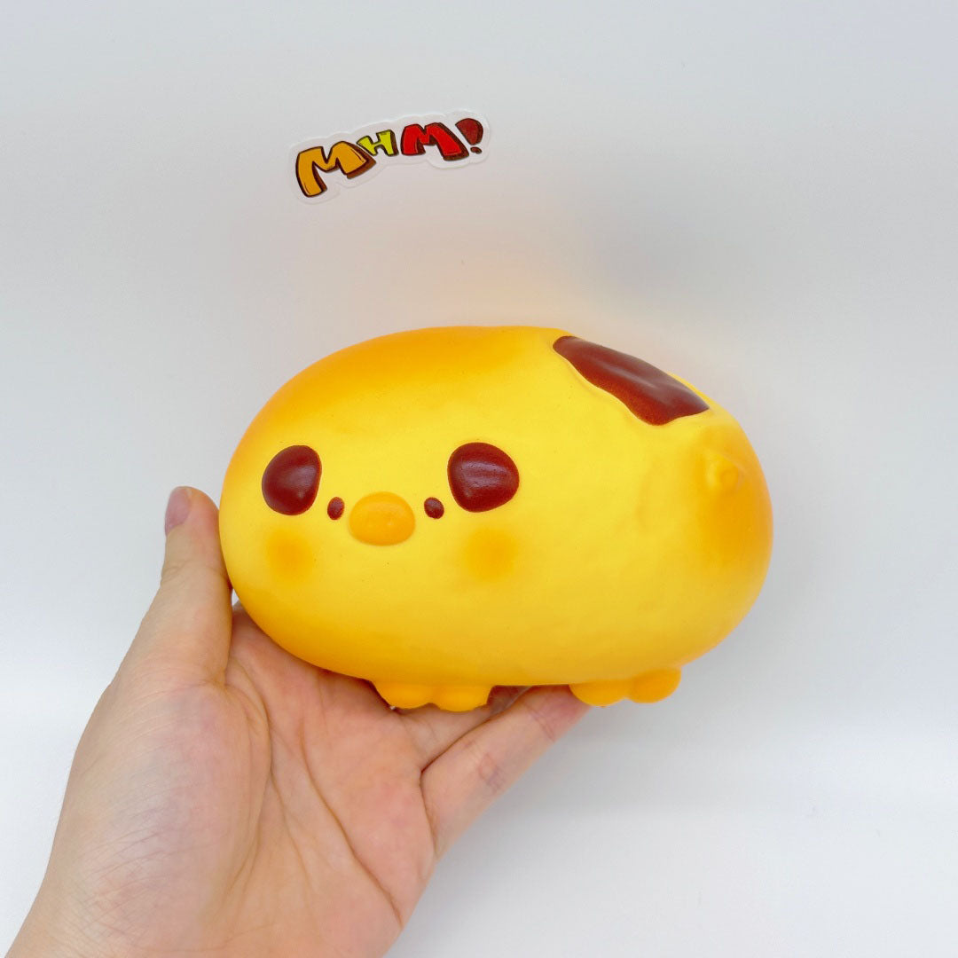 Ultra-Soft Pig Bread Loaf Slow Rise & Irresistibly Realistic! - slow rising squeeze toy side angle view