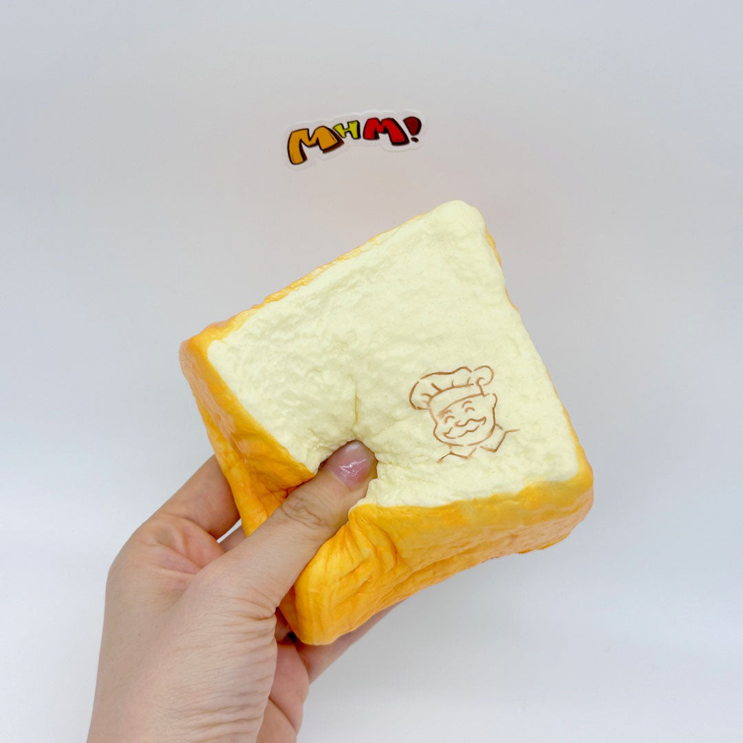 Thick Cut Toast Slow Rise Squishy Toy - soft slow rise fidget toy front view