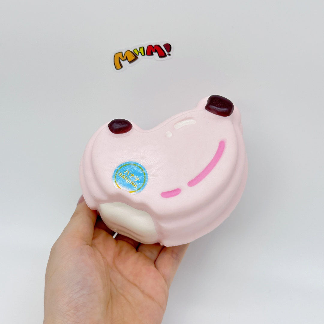 Pink Banana Slow Rise Squishy Toy - soft slow rise fidget toy front view