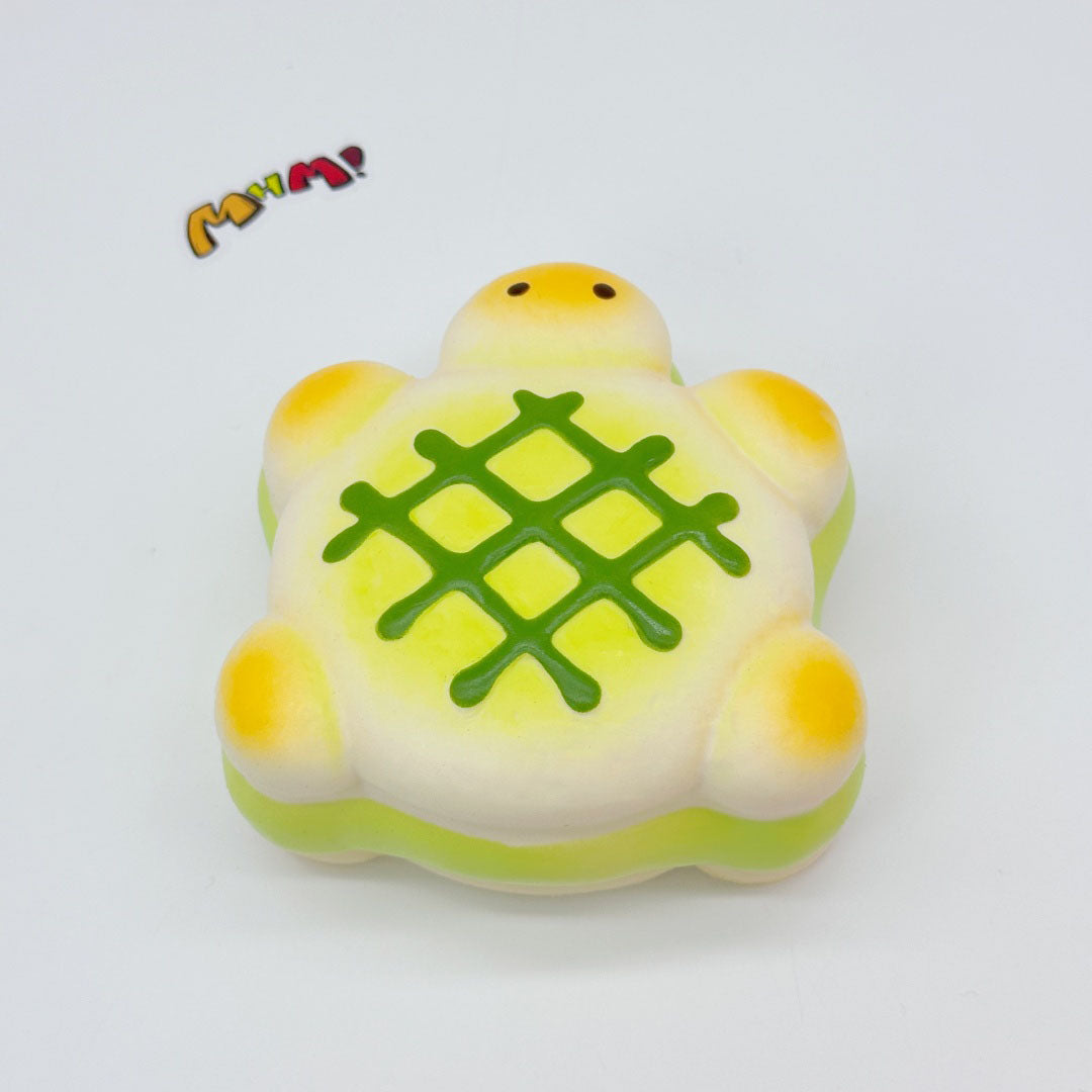 Slow Rise Cute Turtle Cookie Squishy Squeeze Away Stress! - squishy stress relief toy detail shot
