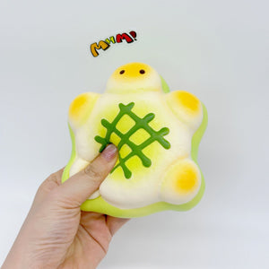 Slow Rise Cute Turtle Cookie Squishy Squeeze Away Stress! - slow rise fidget toy texture close up
