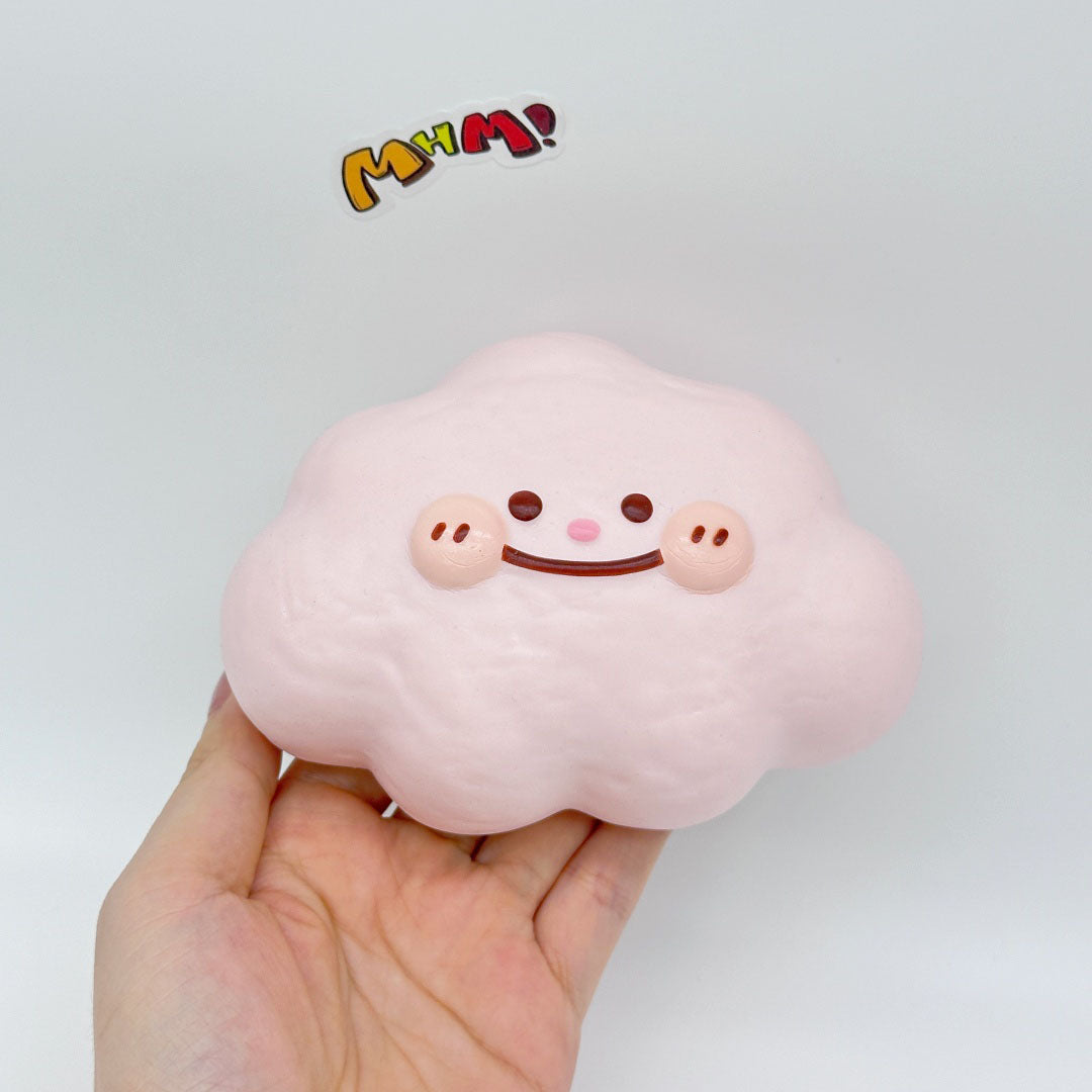 Slow Rise Cute Cloud Bread Squeeze Away Stress with a Smile! - squishy stress relief toy detail shot