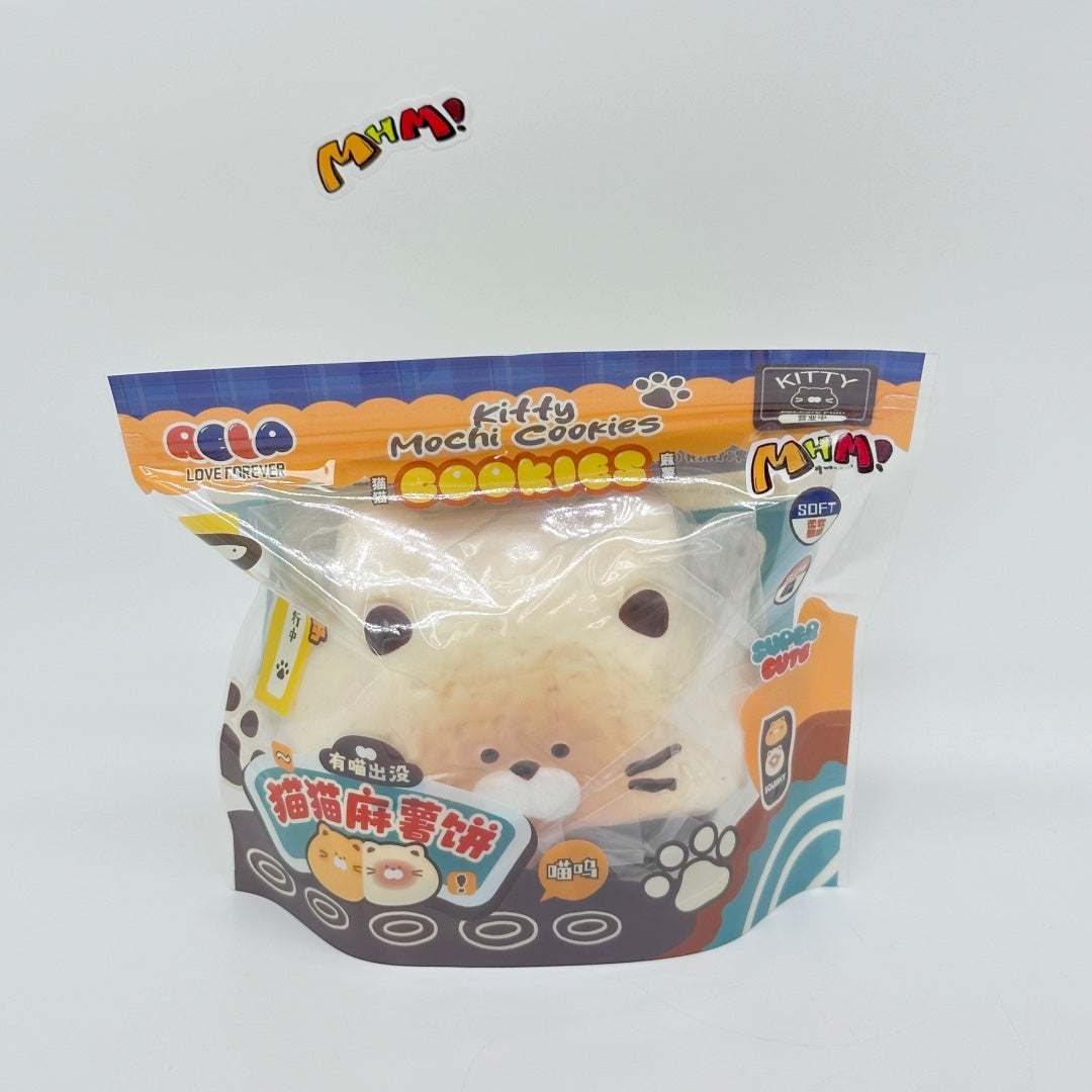 Ultra-Soft Cat Mochi Squishy Slow Rise & Irresistibly Cute - cute squishy toy packaging display
