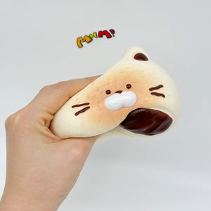 Ultra-Soft Cat Mochi Squishy Slow Rise & Irresistibly Cute - squishy toy size reference with hand