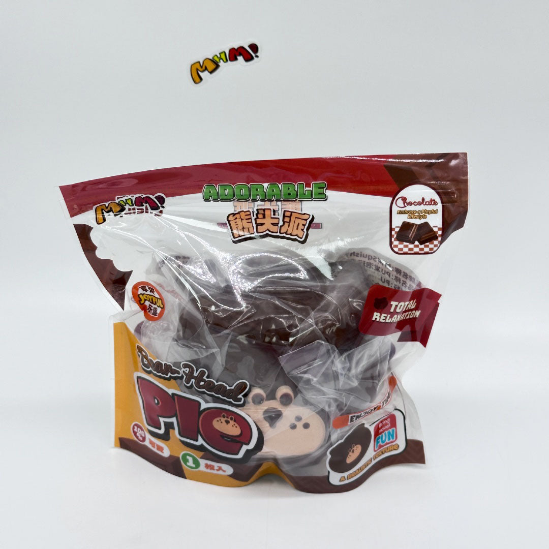 Ultra-Soft Chocolate Bear Pie Slow Rise & Irresistibly Decadent - cute squishy toy packaging display