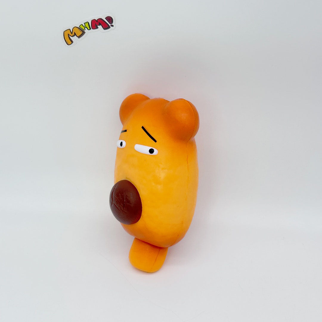 Slow Rise Cute Lazy Dog Hot Dog Squeeze Away Stress - slow rising squeeze toy side angle view