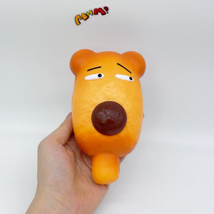 Slow Rise Cute Lazy Dog Hot Dog Squeeze Away Stress - kawaii squishy toy close up