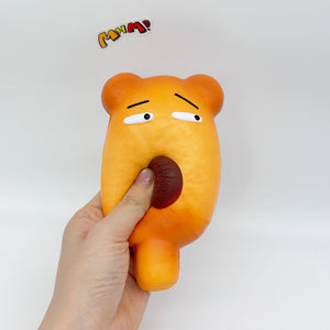 Slow Rise Cute Lazy Dog Hot Dog Squeeze Away Stress - slow rise fidget toy texture close up