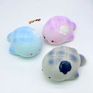 Cute shark pineapple bun squishy toys set of 3 in blue purple gray slow rising