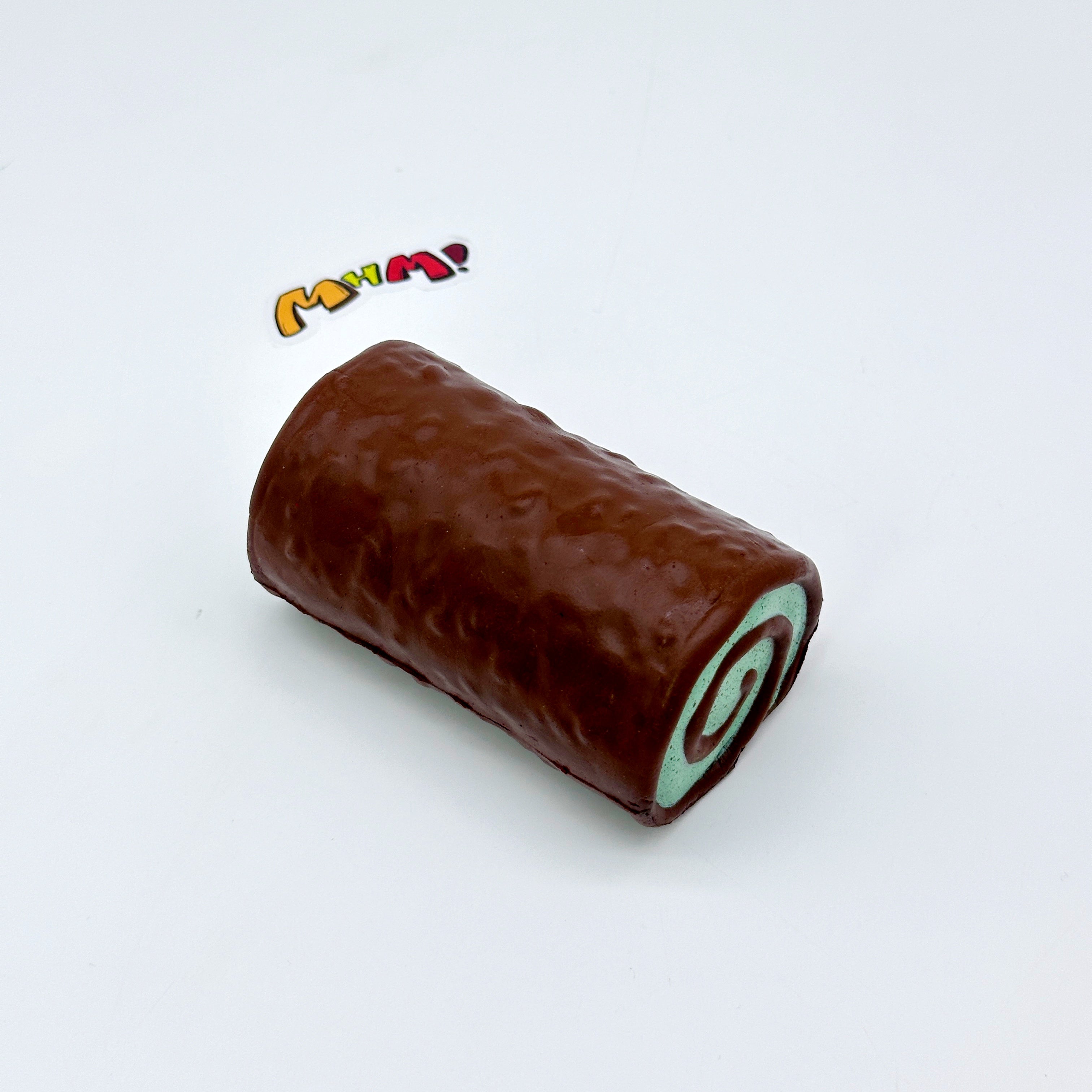 Mint Chocolate Roll Slow Rise Squishy Toy - squishy stress relief toy detail shot