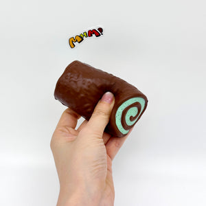 Mint Chocolate Roll Slow Rise Squishy Toy - kawaii squishy toy close up