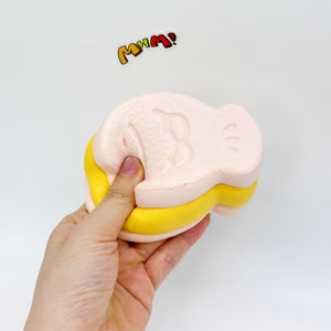 Taro/Strawberry Taiyaki Slow Rise Squishy Toy - kawaii squishy toy close up