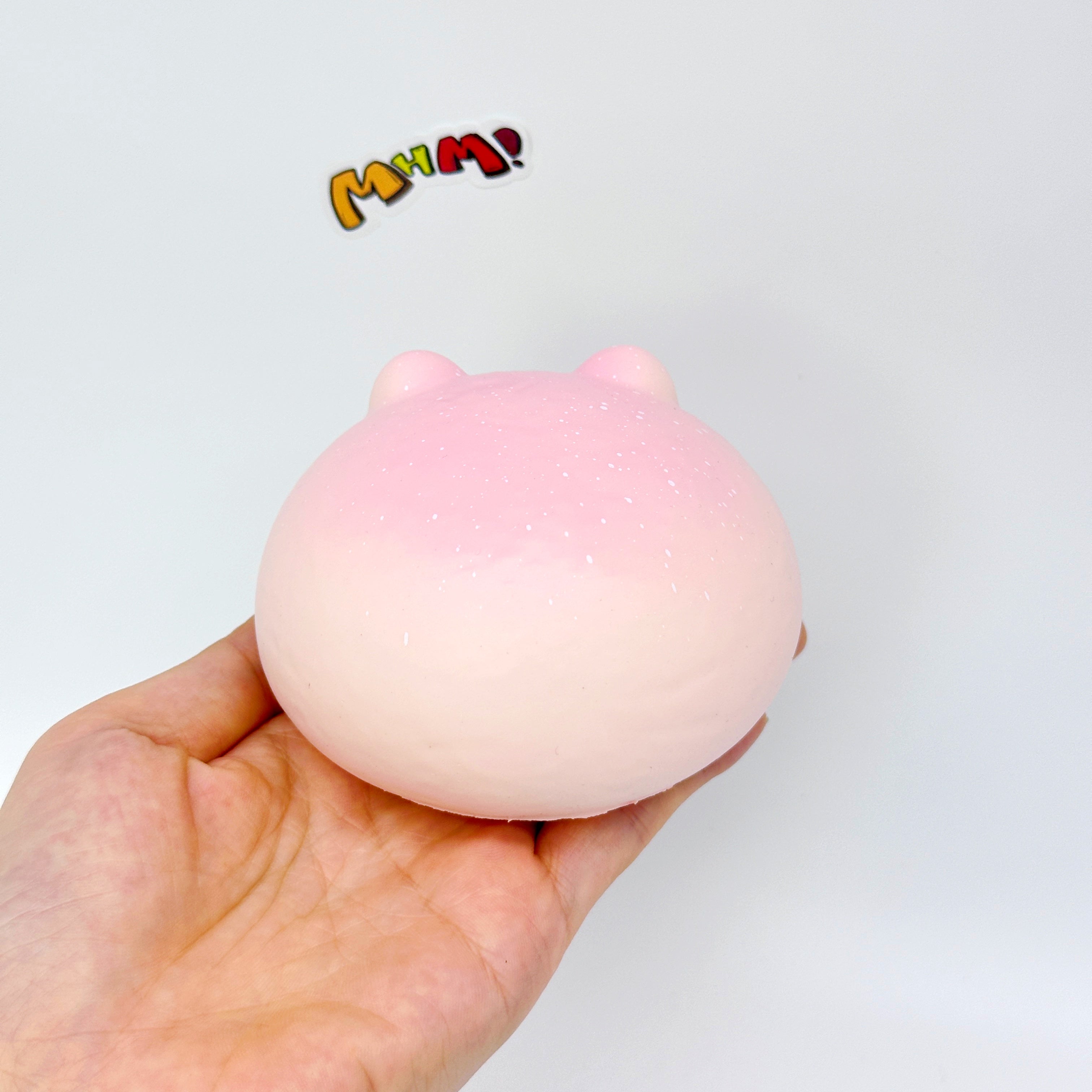 Pink Shiba Inu Steamed Bun Squishy Toy - cute squishy toy packaging display