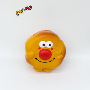 Kawaii Smiley Fried Egg Squishy - soft slow rise fidget toy front view