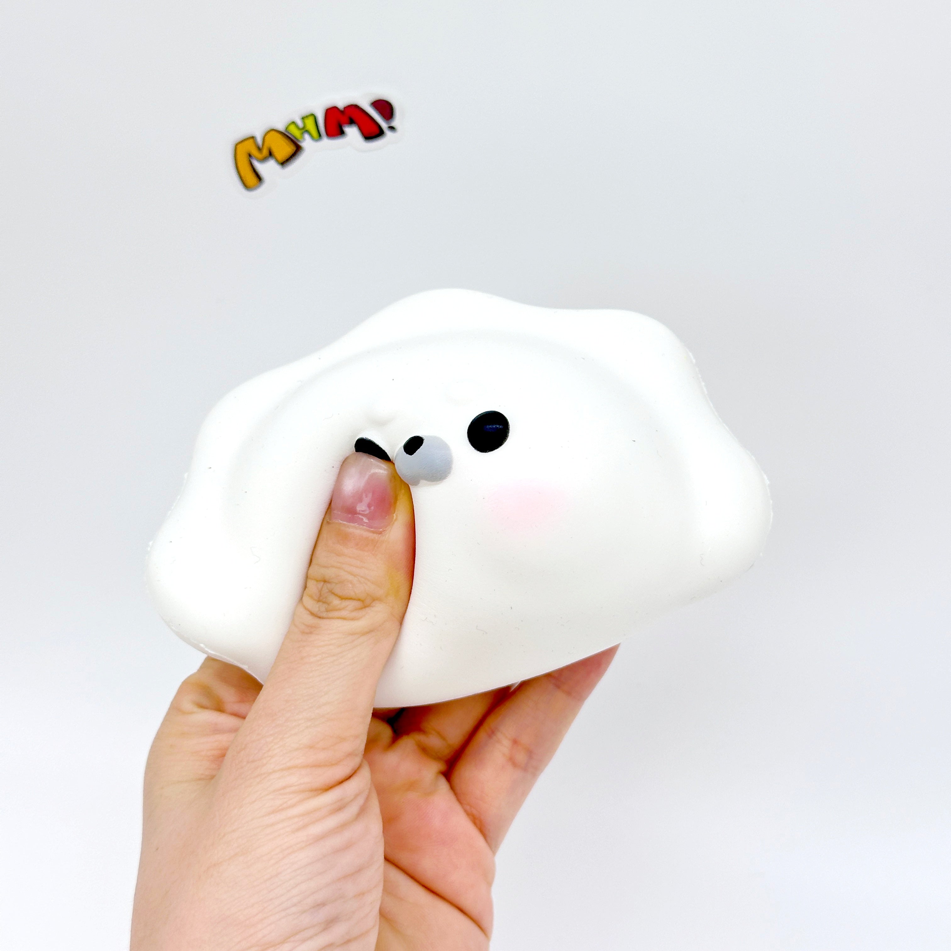 Cute Fluffy Seal Dumpling Stress Relief Toy - kawaii squishy toy close up