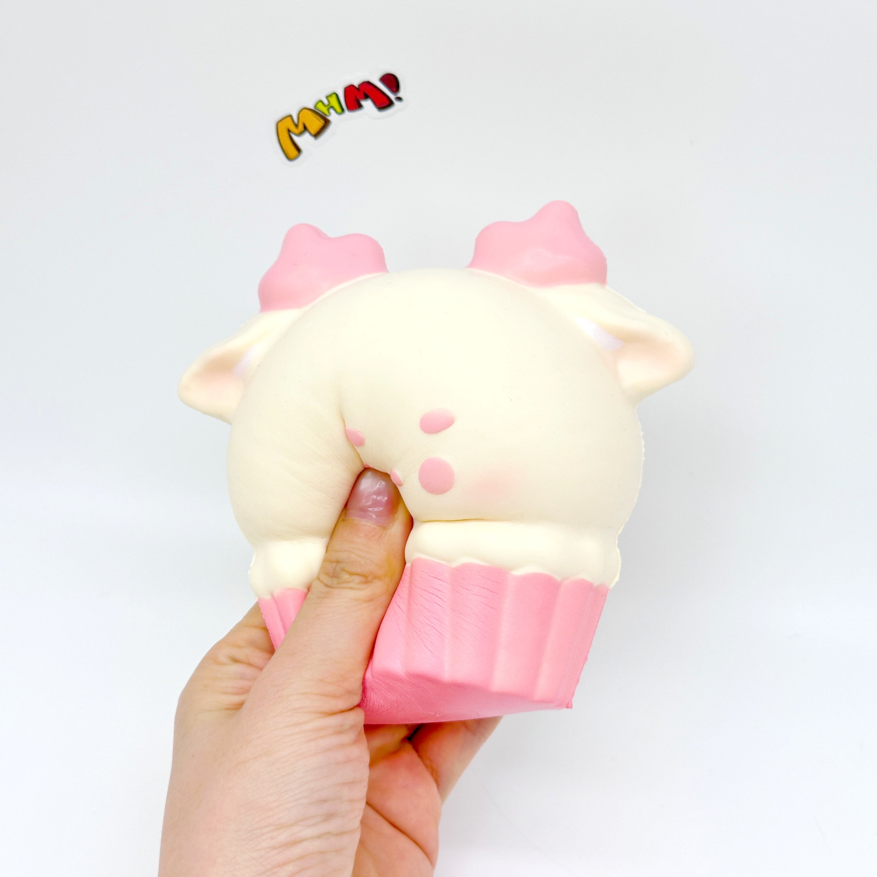 Sweet Reindeer Cupcake Squeeze Toy - kawaii squishy toy close up