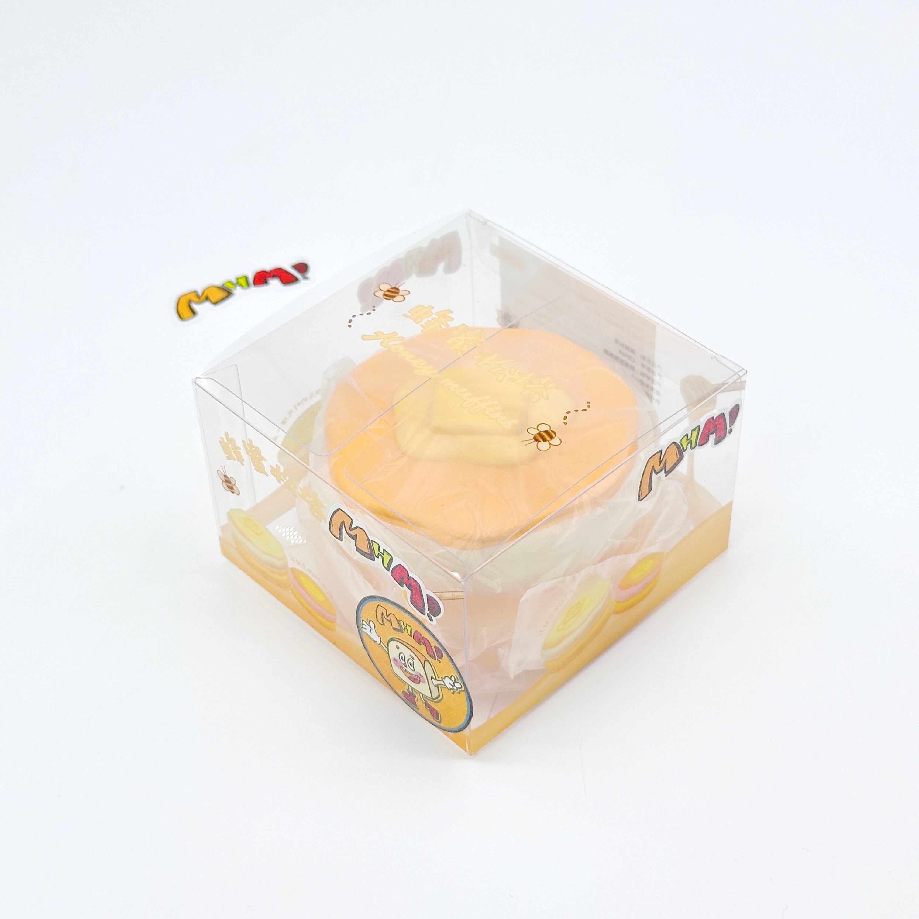 Honey bread squeeze toy in clear gift box packaging