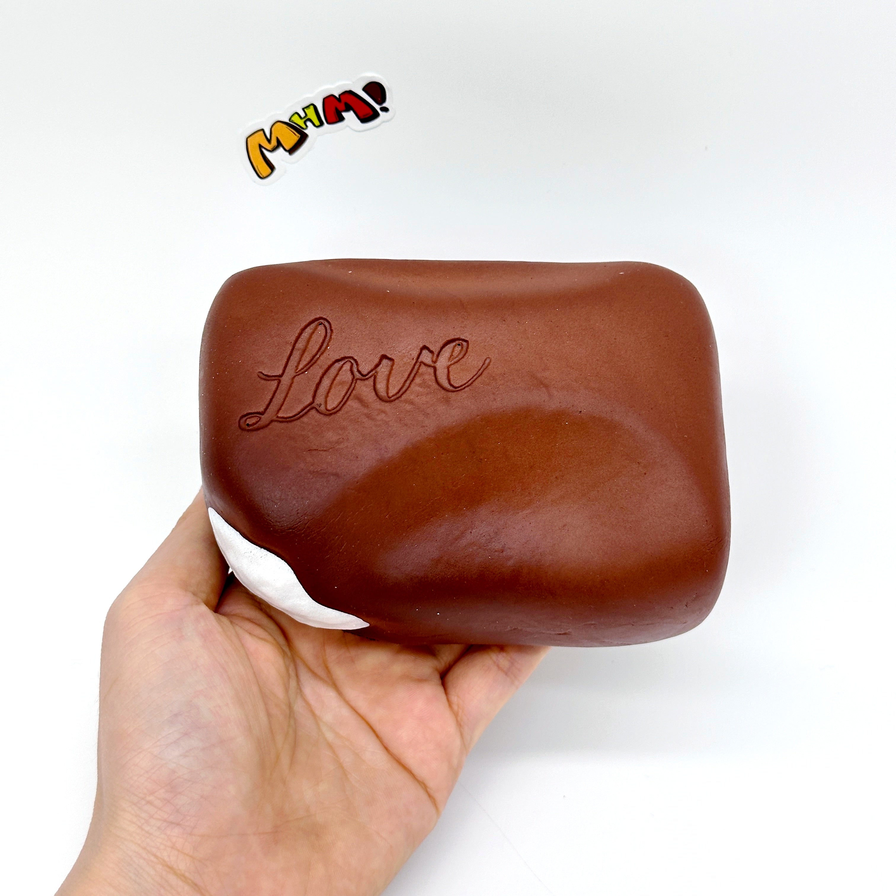 Romantic Love Stamp Chocolate Bar Fluffy Slow Rise Squeeze Toy - squishy stress relief toy detail shot