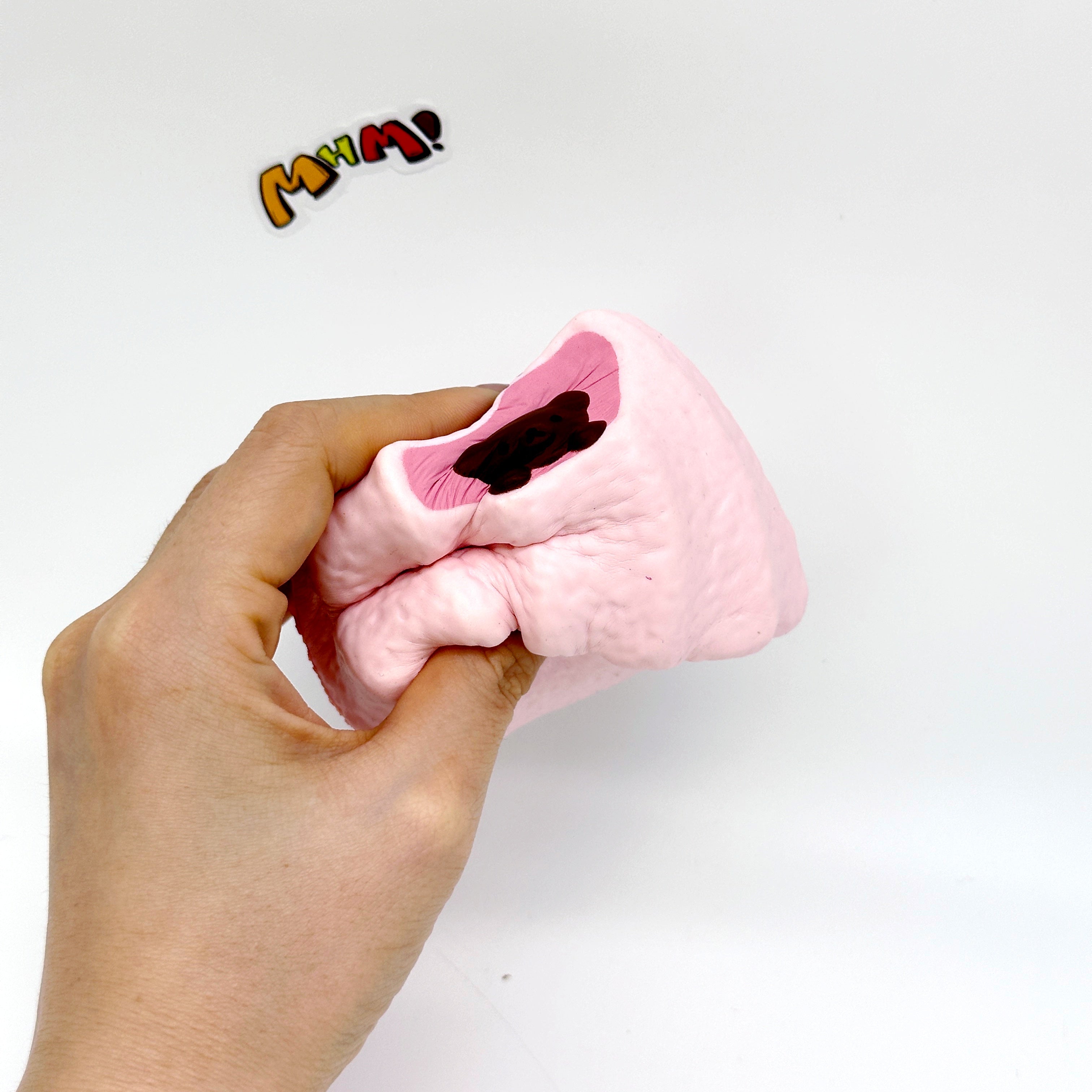 Kawaii Peeking Bear Pudding Squishy - cute squishy toy packaging display