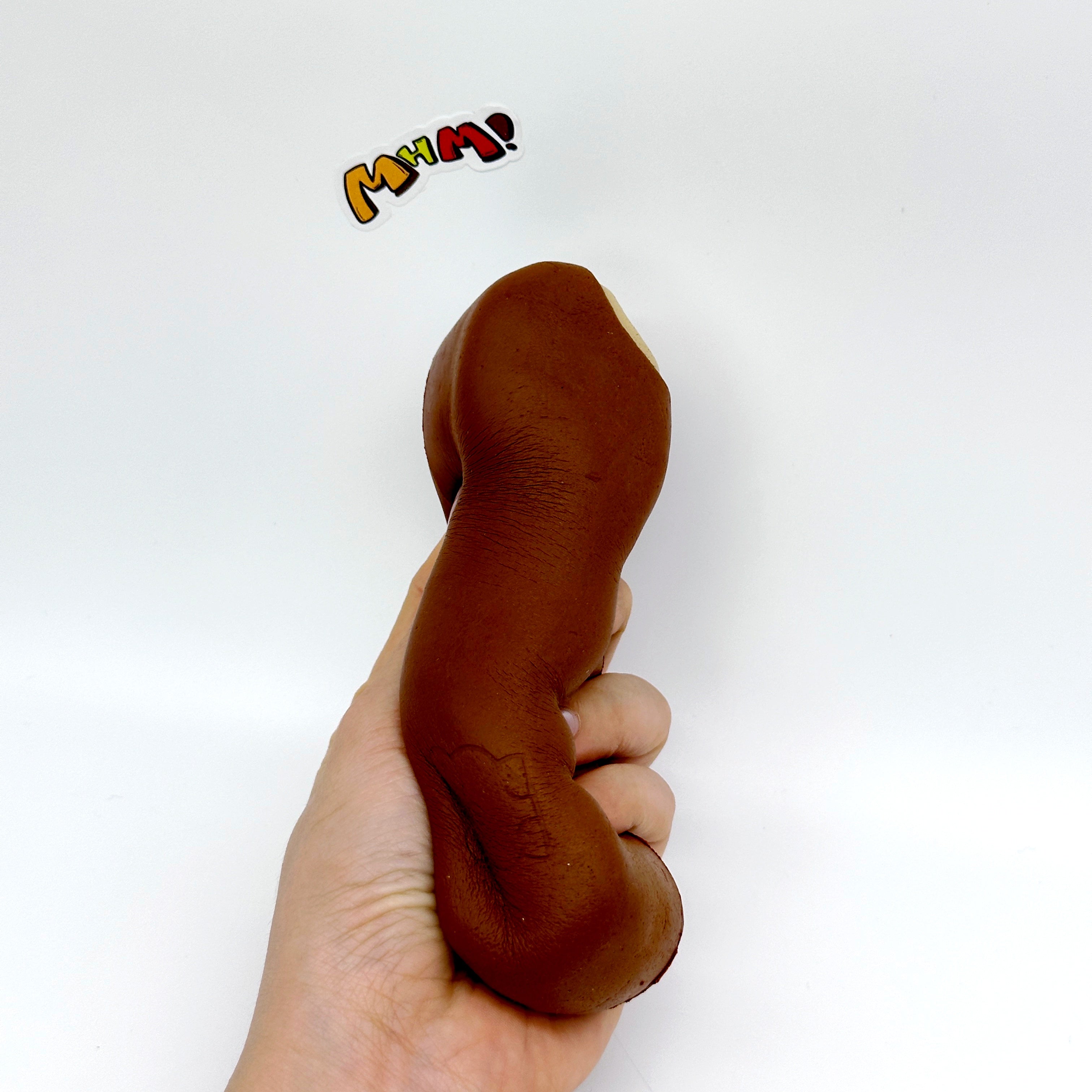 Slow Rise Bear Chocolate Stick Squishy - slow rise fidget toy texture close up