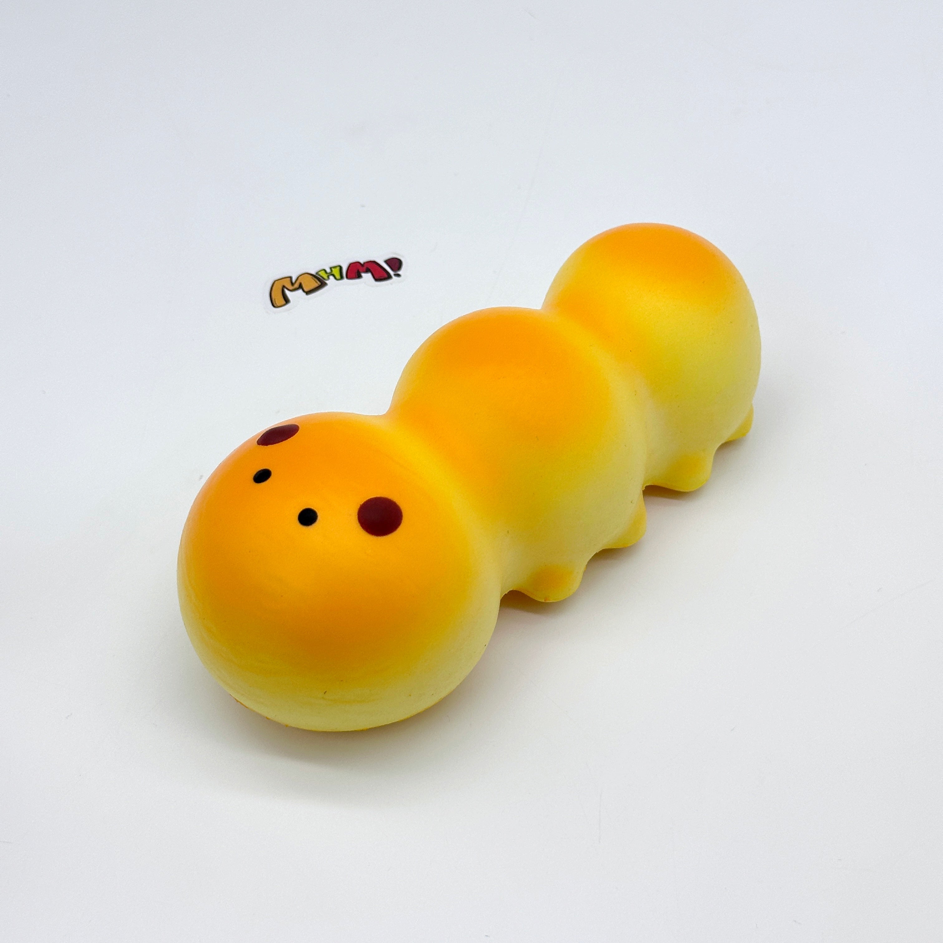 Fluffy Caterpillar Bread Squishy - kawaii squishy toy close up