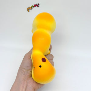 Fluffy Caterpillar Bread Squishy - slow rise toy hand squeeze demo