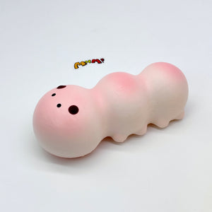 Fluffy Caterpillar Bread Squishy - squishy stress relief toy detail shot