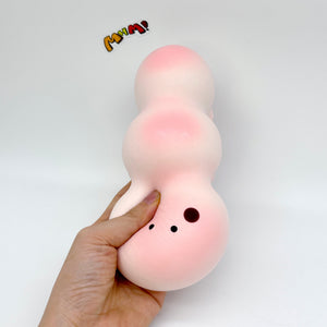 Fluffy Caterpillar Bread Squishy - slow rise fidget toy texture close up