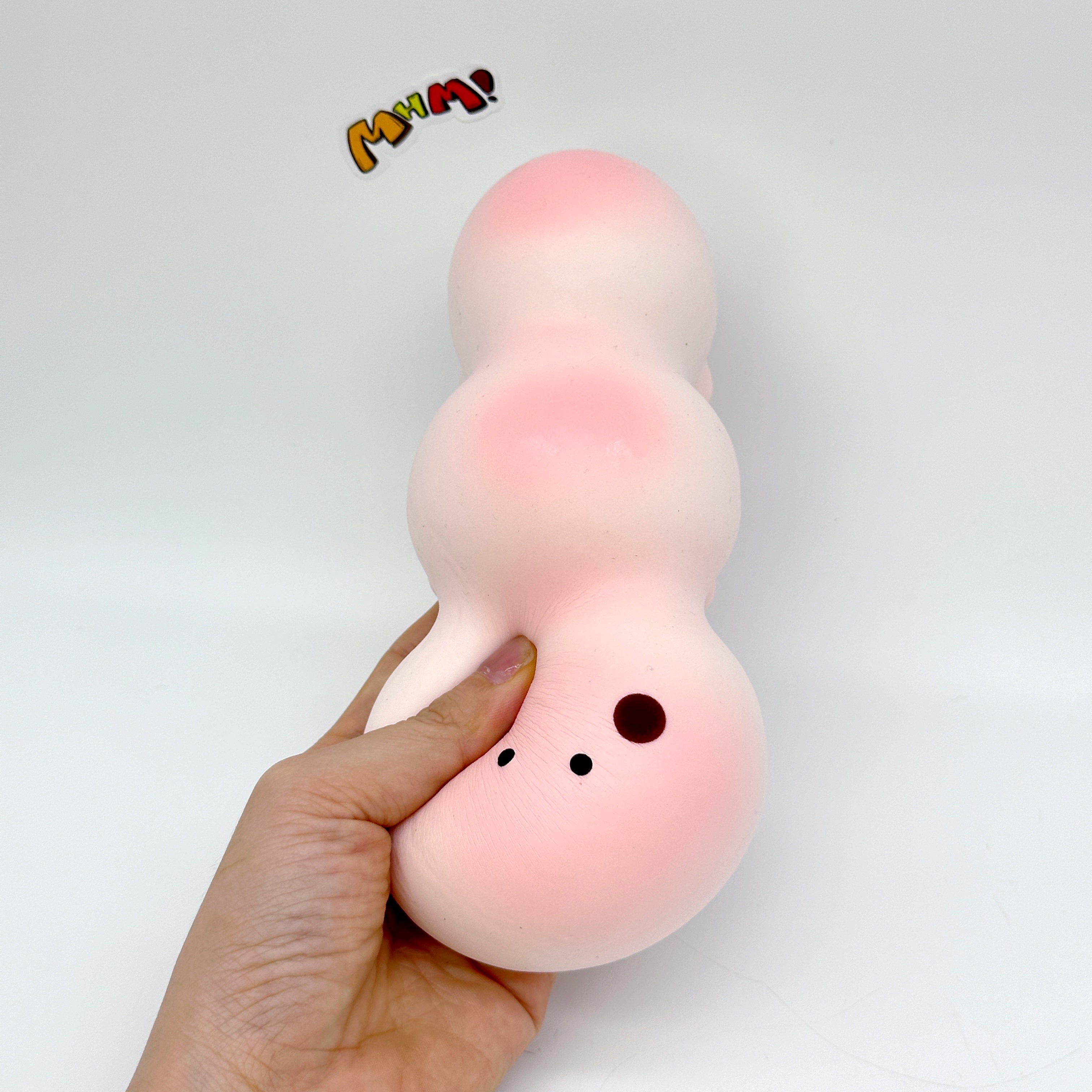 Fluffy Caterpillar Bread Squishy - slow rise fidget toy texture close up