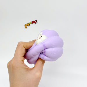 Sleepy Bunny in Sleeping Bag Squishy - slow rise toy hand squeeze demo