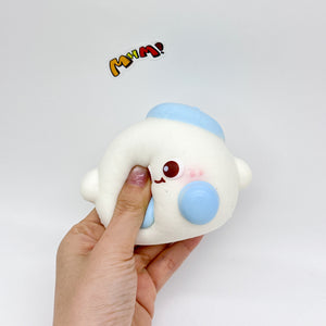 Blue Beret Dazed Ball Squishy Slow-Rise - kawaii squishy toy close up