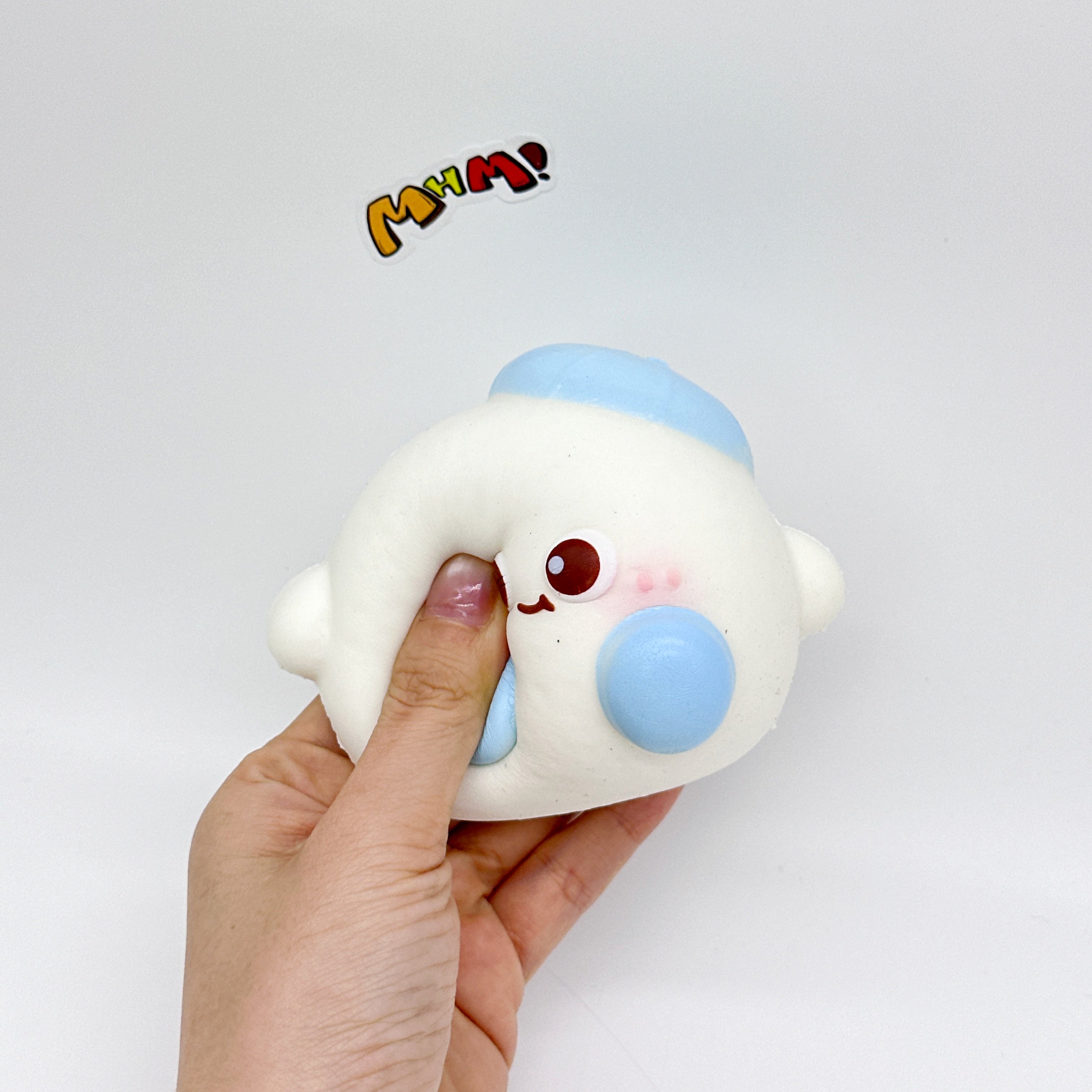Blue Beret Dazed Ball Squishy Slow-Rise - kawaii squishy toy close up