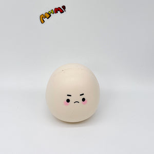 Boiled eggs and raw eggs, gently squish and have fun! - slow rising squeeze toy side angle view