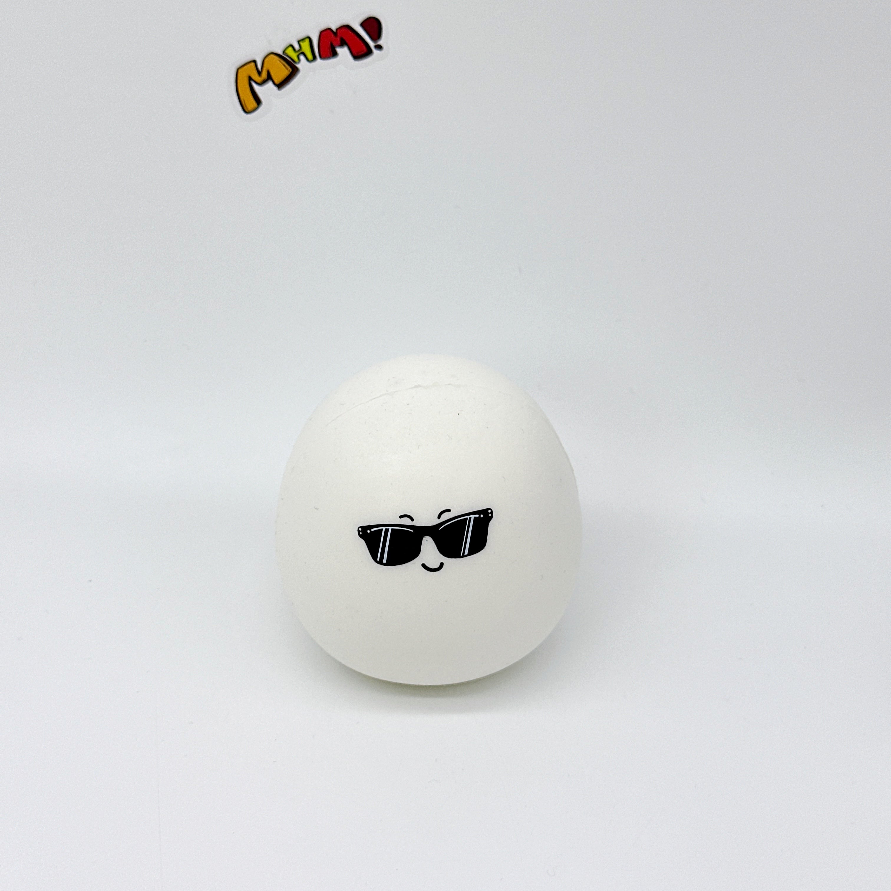 Boiled eggs and raw eggs, gently squish and have fun! - squishy stress relief toy detail shot